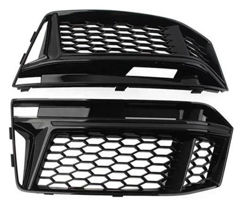 Frontkühlergrills Für A4 B9 S-Linie S4 2016-2018 Frontschürze Honeycomb Mesh Grill Zubehör Auto Stoßstange Nebel Licht Lampe Kühlergrill Abdeckung(Schwarz) von APTKCMCNVG