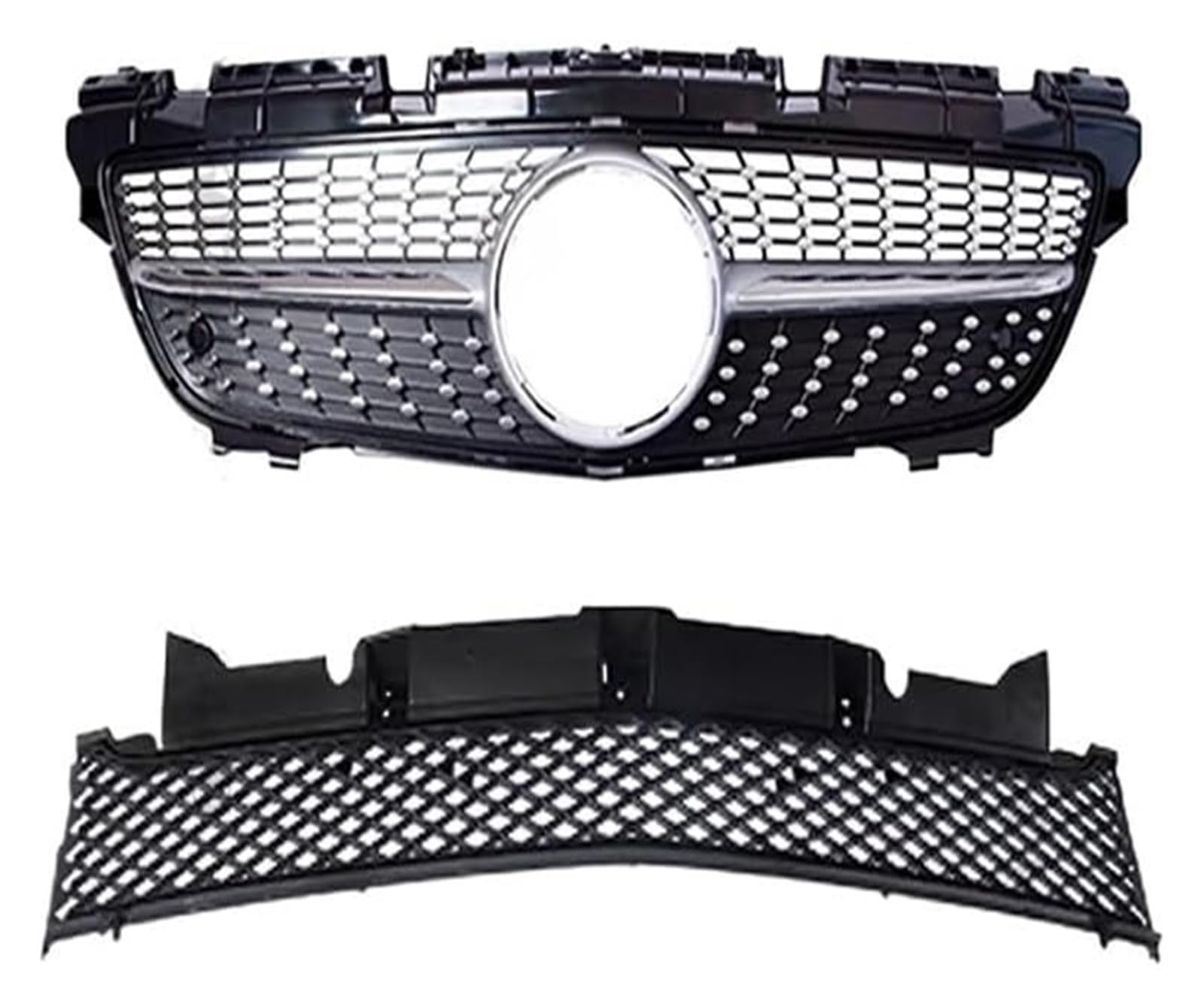 Frontkühlergrills Für B&ENZ Für R172 Für SLK 2011-2015 Frontstoßstangengrill Frontkühlergrill Haubengitter Kühlergitter Frontgrill(Diamond Silvery) von APTKCMCNVG