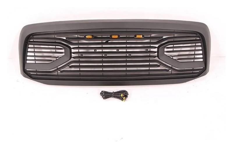 Frontkühlergrills Für Dodge Für RAM 1500 2006-2008 Racing Grill Mesh Vorderen Grill Oberen Stoßstange Gitter Oberen Grill Vorne Niere Grille(Black with Lights) von APTKCMCNVG