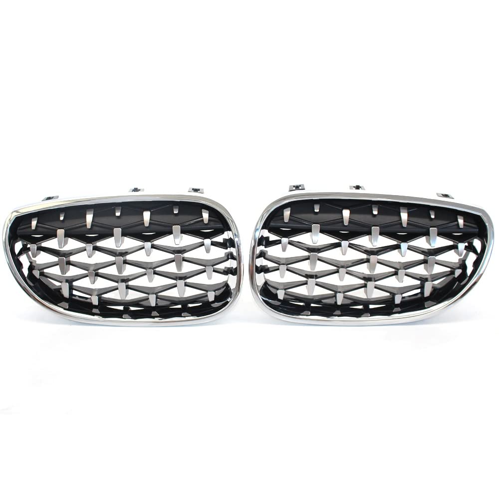 Frontkühlergrills Für E60 E61 5er Diamond Front Nierengrill Meteor Style Grill Chrom Autozubehör Auto Racing Grille(1) von APTKCMCNVG