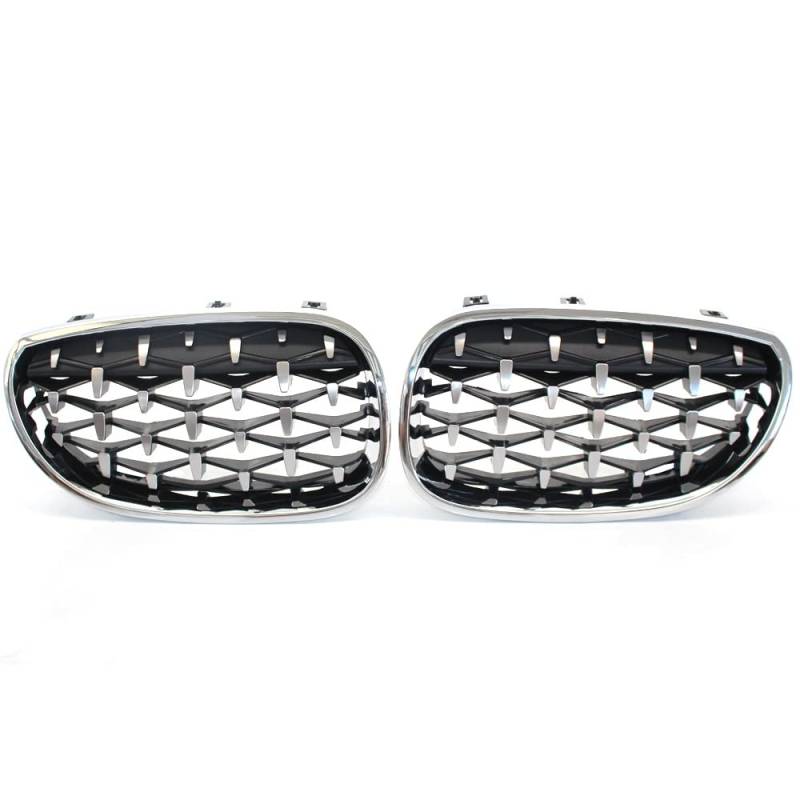 Frontkühlergrills Für E60 E61 5er Diamond Front Nierengrill Meteor Style Grill Chrom Autozubehör Auto Racing Grille(1) von APTKCMCNVG