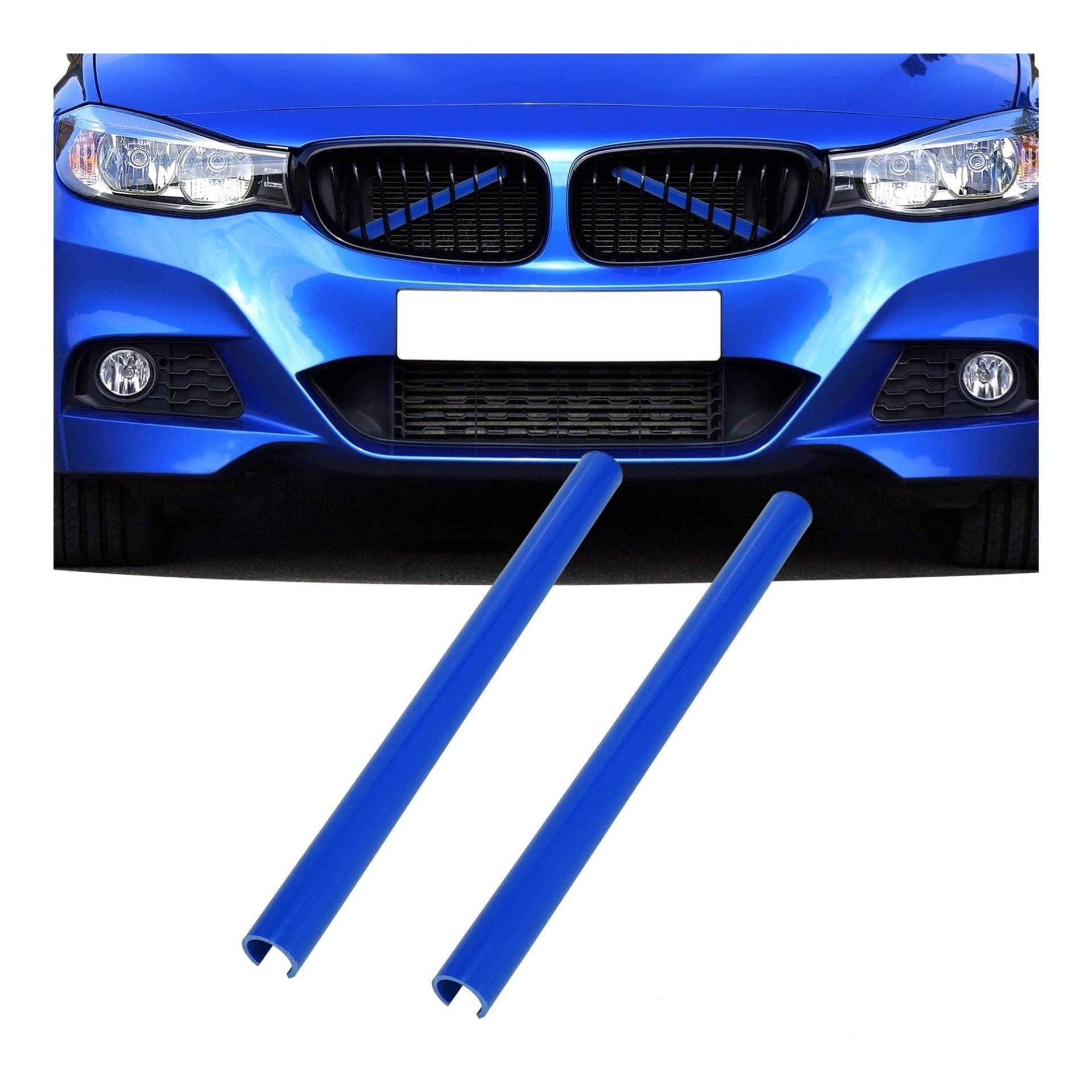 Frontkühlergrills Für F30 F10 F20 F11 F31 Kühlergrill-Einsatzleisten Grillstreifen-Dekorationszubehör Paar Vordere Kühlergrill-Zierleisten-Abdeckung(Model B Blue) von APTKCMCNVG