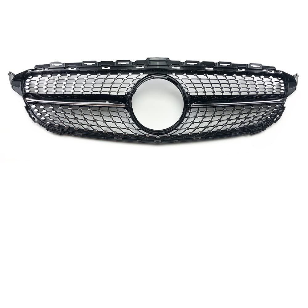 Frontkühlergrills Für M&ercedes W205 Grill C205 B&ENZ C 2014-2021 C200 C260 C180 C250 C300 Coupe AMG C43 Tuning GT GTR Diamant-Frontstoßstangengrill(K 14-18 Glossy Black) von APTKCMCNVG