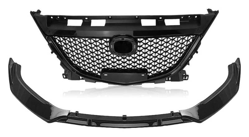 Frontkühlergrills Für Mazda 3 Für Axela 2014-2016 Racing Grills + Auto Unteren Stoßfänger Spoiler Splitter Schutz Platte Klinge Vorne Niere Grille von APTKCMCNVG