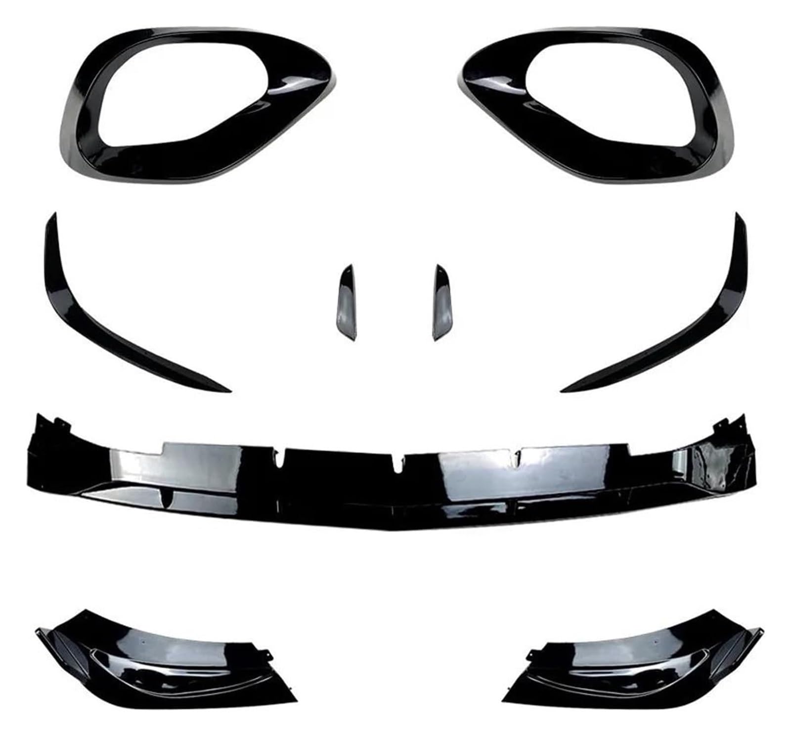 Frontkühlergrills Für Mercedes Für B&ENZ C Klasse W206 C200 C260 Auto Front Lip Bumper Spoiler Canards Splitter Klinge Unteren Kühlergrill 2022 Bis Up(C Gloss Black) von APTKCMCNVG