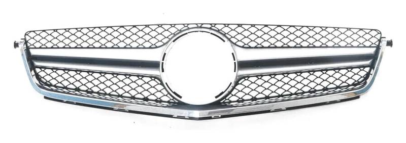 Frontkühlergrills Für Mercedes Für B&ENZ C63 2012-2014 Auto Vorderen Stoßfänger Grille Mesh-Center Grid Racing Grill Auto Teil Vordere Niere Grille(Silber) von APTKCMCNVG