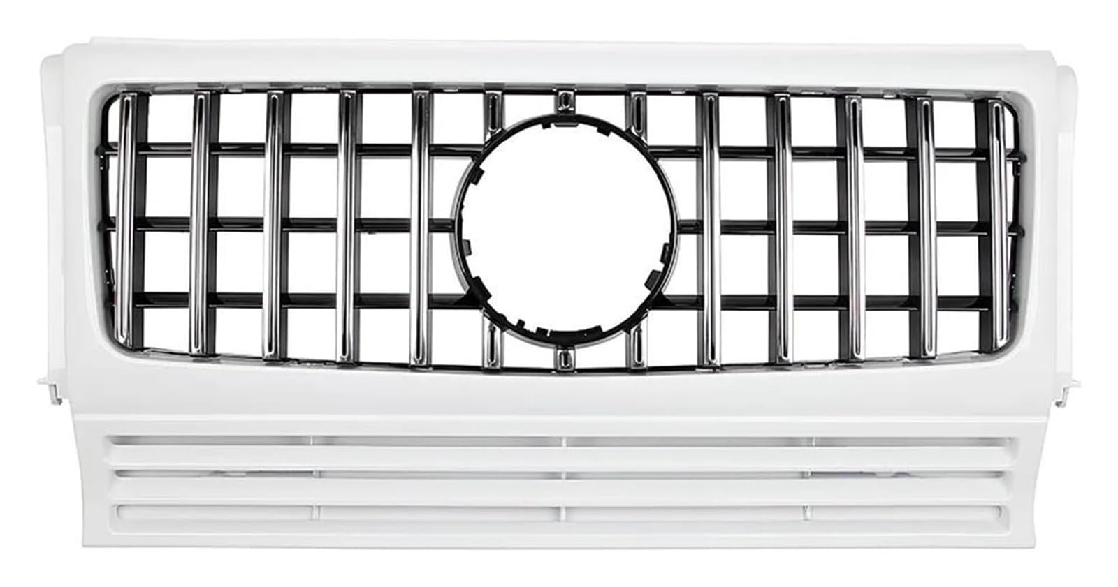 Frontkühlergrills Für Mercedes Für B&ENZ G-Klasse W463 GT G Wagon G550 G500 1990-2016 Auto Front Upper Bumper Grille Front Niere Grille(White Frame) von APTKCMCNVG