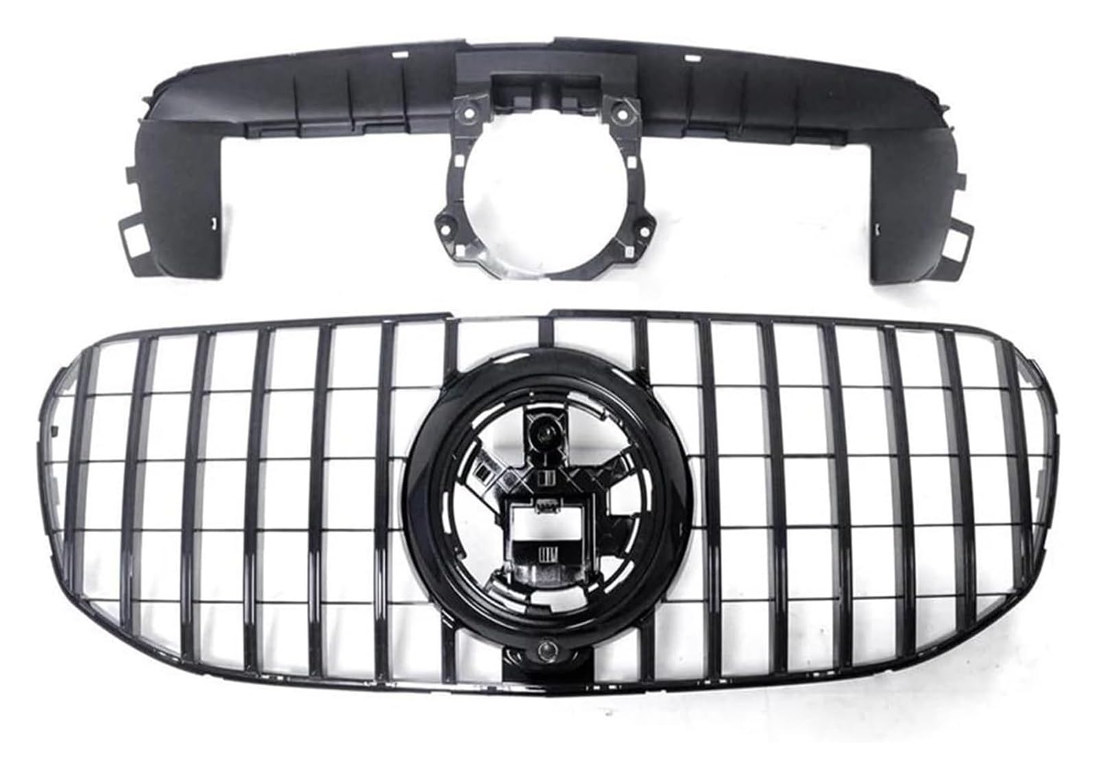 Frontkühlergrills Für Mercedes Für B&ENZ X167 GLS GLS580 GLS450 2020-2024 Auto-Frontgrill Oberer Kühlergrill Stoßstangenhaube Netz Mit Halterung Vorderer Nierengrill(Schwarz) von APTKCMCNVG