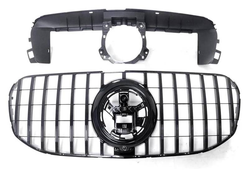 Frontkühlergrills Für Mercedes Für B&ENZ X167 GLS GLS580 GLS450 2020-2024 Auto-Frontgrill Oberer Kühlergrill Stoßstangenhaube Netz Mit Halterung Vorderer Nierengrill(Schwarz) von APTKCMCNVG