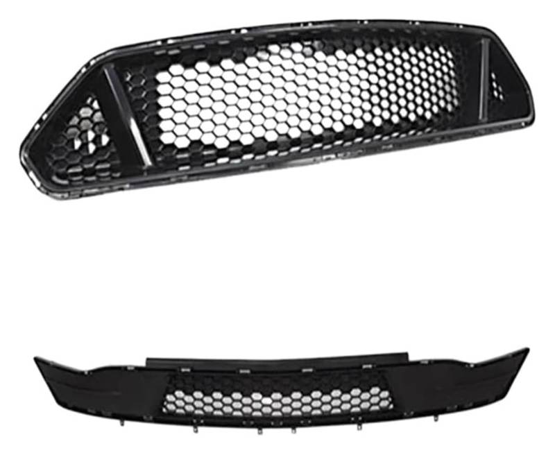 Frontkühlergrills Für Mustang 2018-2022 Frontstoßstangengrill Frontkühlergrills Auto Obere Stoßstangenhaube Kühlergitter Frontgrill(Up and down) von APTKCMCNVG
