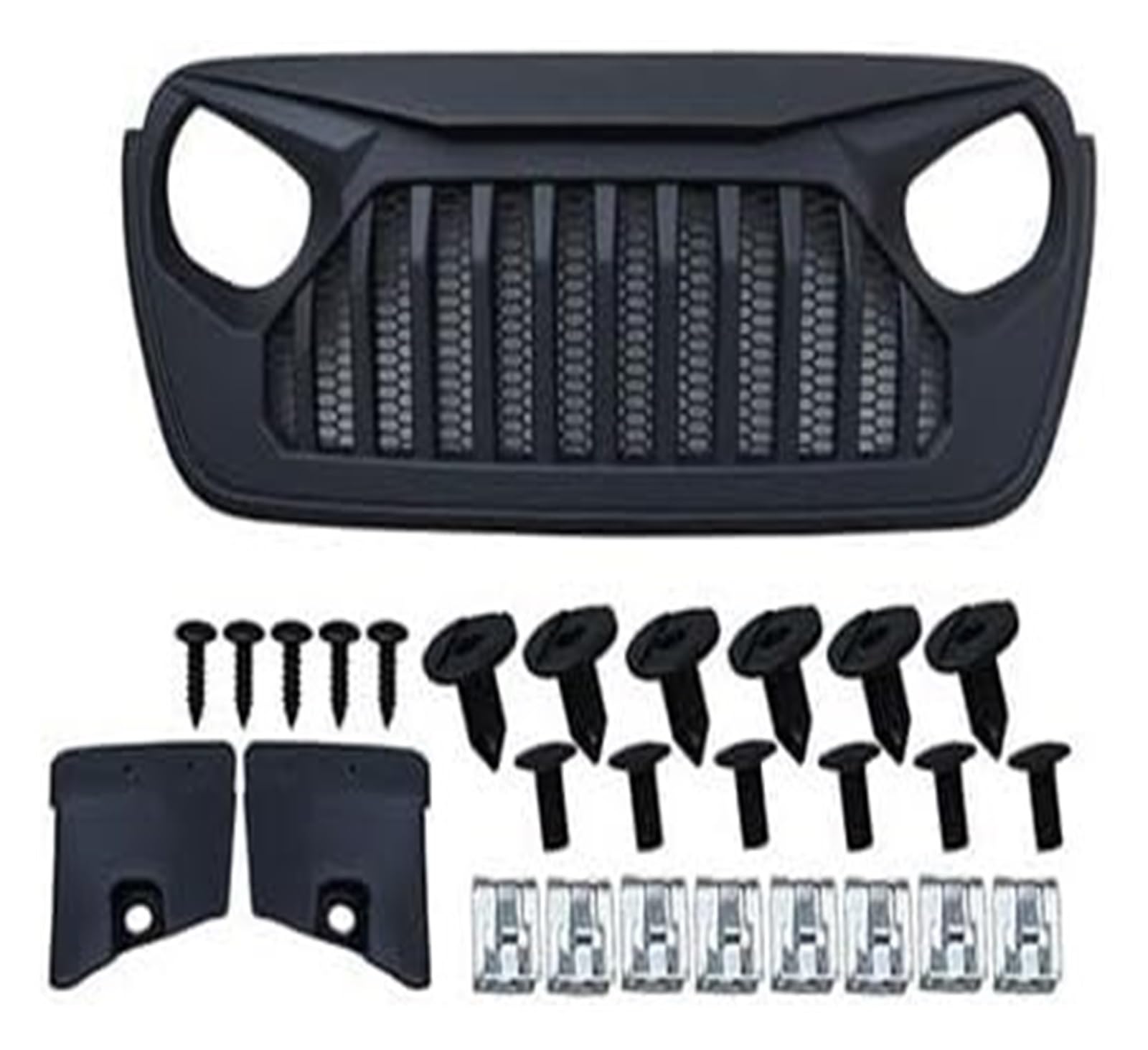 Frontkühlergrills Für Wrangler Für JL 2018 2019 2020 Frontstoßstangengrill Frontkühlergrills Auto Front Upper Hood Mesh Grille(Style B) von APTKCMCNVG