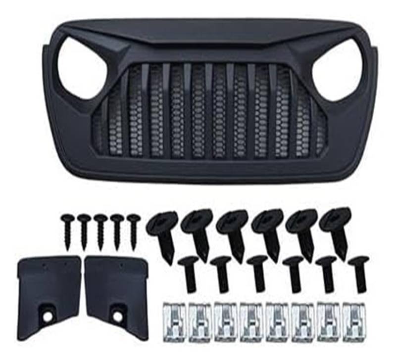 Frontkühlergrills Für Wrangler Für JL 2018 2019 2020 Frontstoßstangengrill Frontkühlergrills Auto Front Upper Hood Mesh Grille(Style B) von APTKCMCNVG