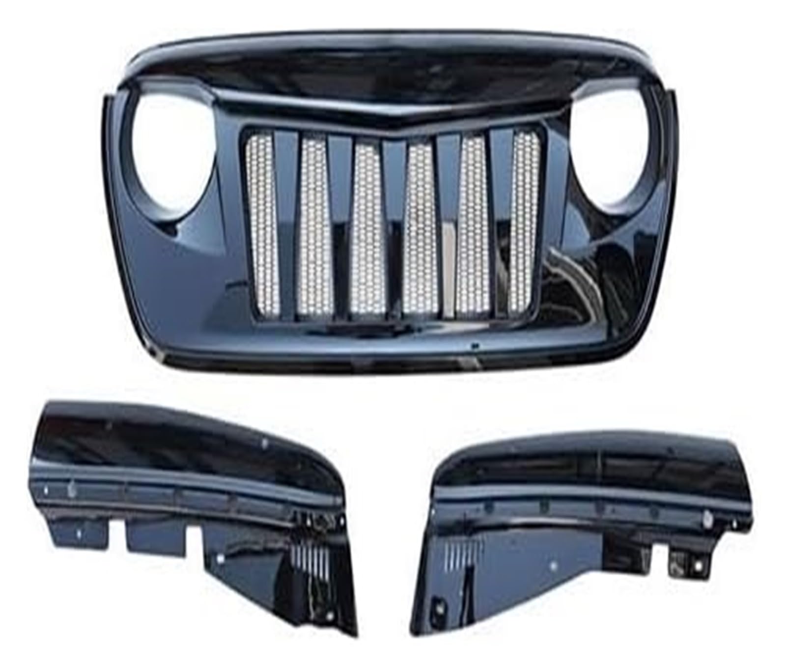 Frontkühlergrills Für Wrangler Für JL 2018 2019 2020 Frontstoßstangengrill Frontkühlergrills Auto Front Upper Hood Mesh Grille(Style D) von APTKCMCNVG