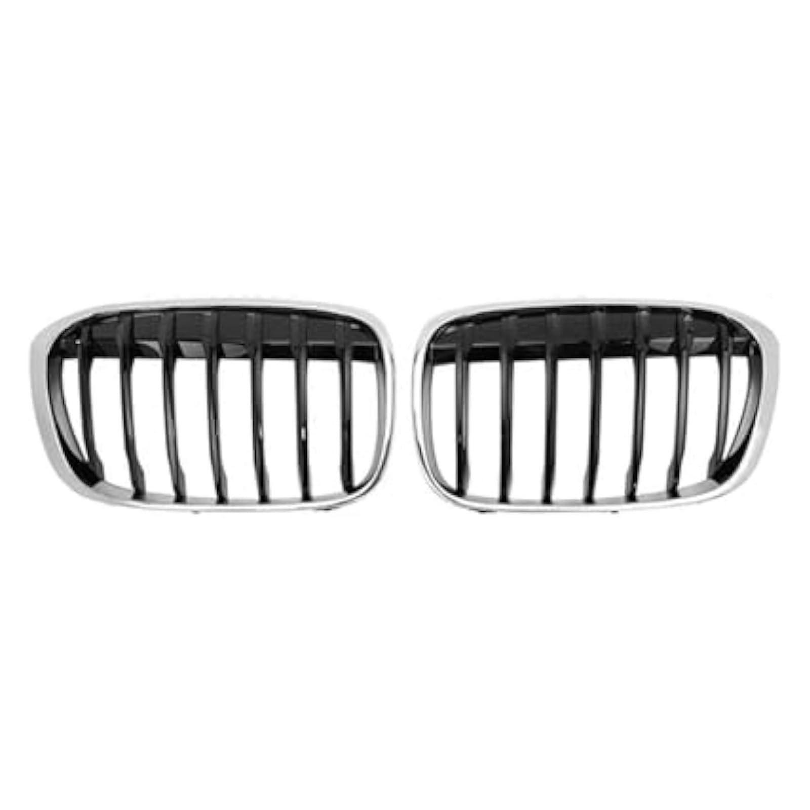 Frontkühlergrills Für X1 F48 F49 2016–2019, Chrom-Kühlergrill, Auto-Frontniere, Stoßstangengrill, Renngitter, Silberner Rahmen, Schwarzer Kern Frontkühlergrills Für X1 F48 F49 2016–2019, Chrom-Kühlergrill, Auto-Frontniere, Stoßstangengrill, Renngitter, Silberner Rahmen, Schwarzer Kern von APTKCMCNVG