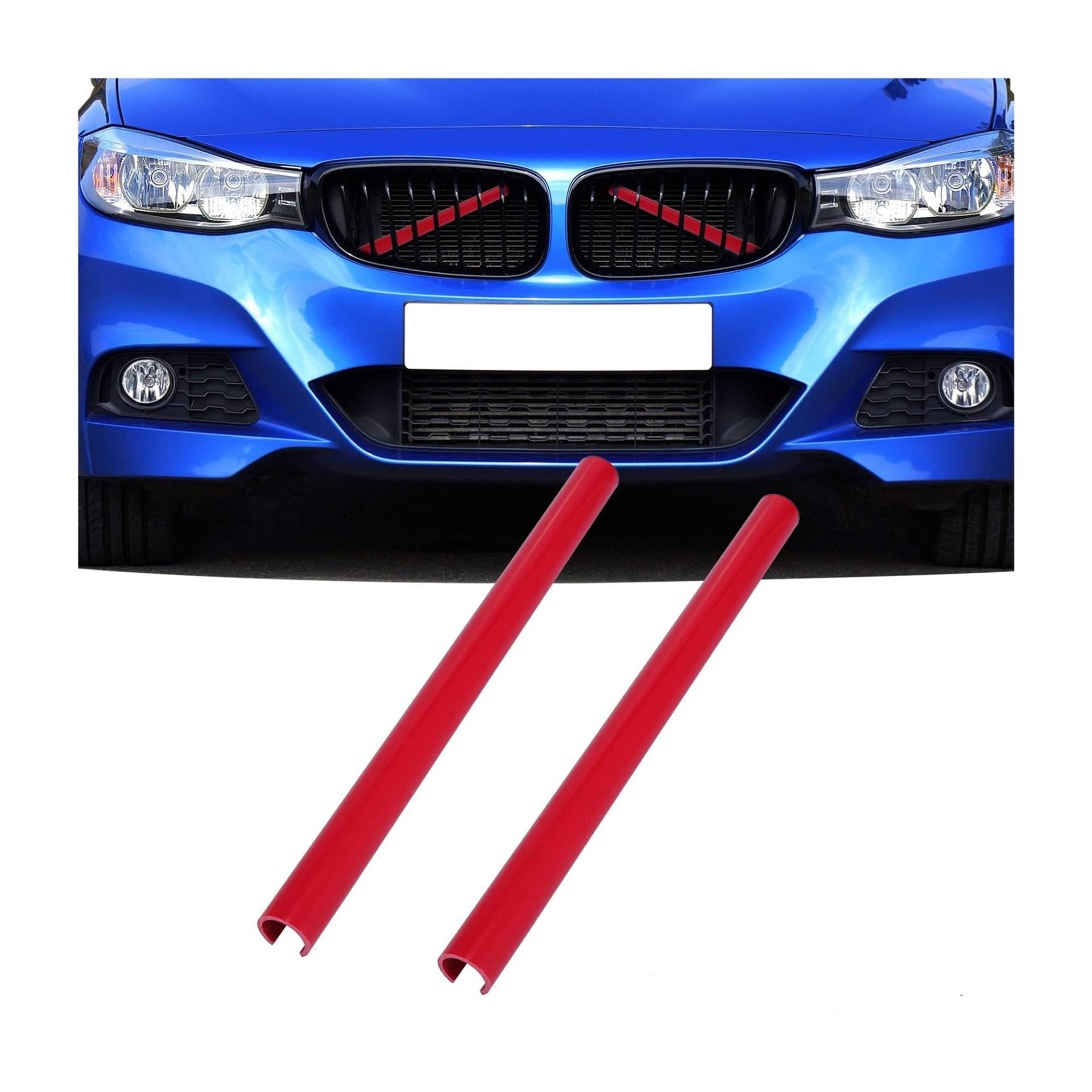 Frontkühlergrills Kühlergrill-Einsatzleisten Grillstreifen-Dekorationszubehör Paar Vordere Kühlergrill-Zierleisten-Abdeckung Für F30 F10 F20 F11 F31(Model B Red) von APTKCMCNVG
