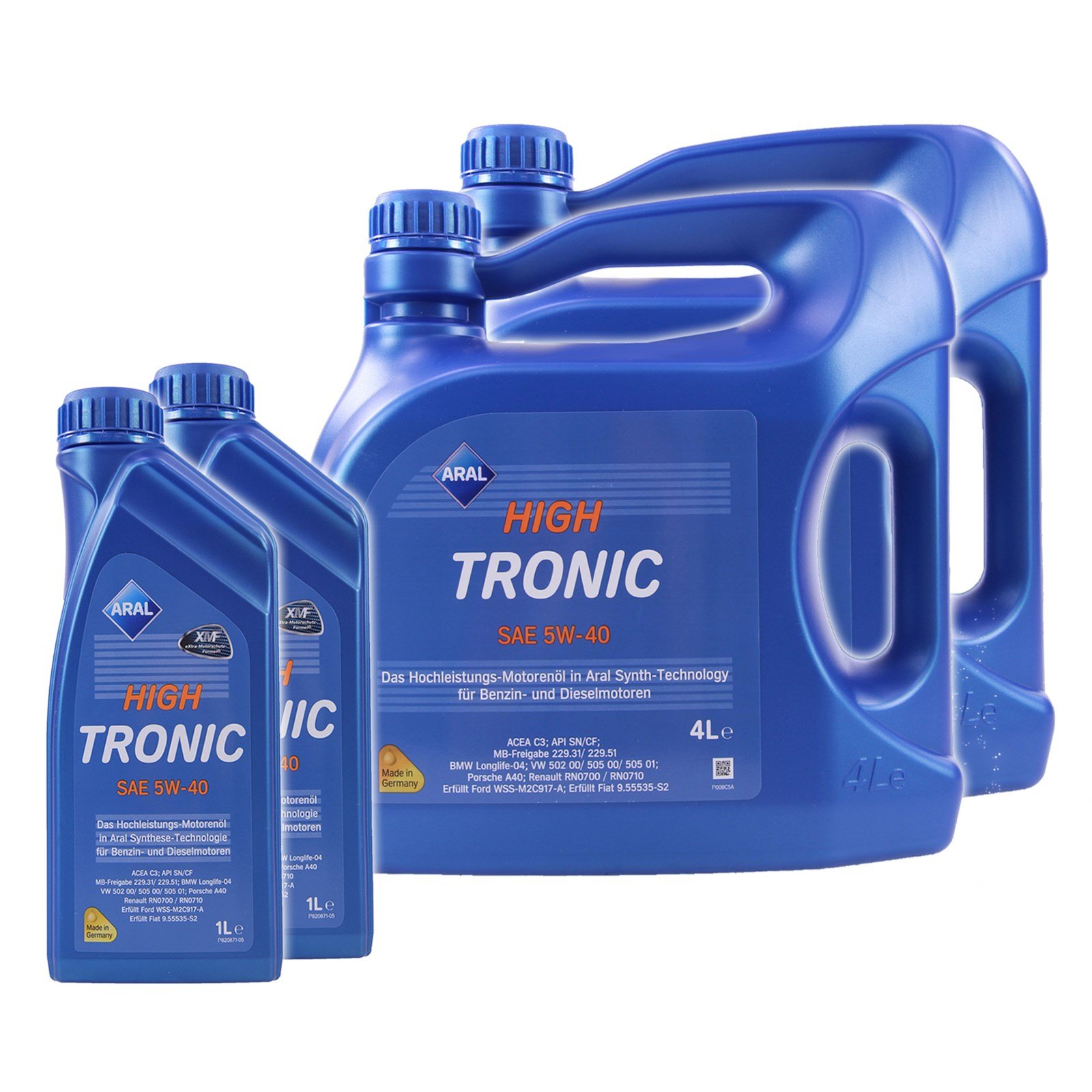 2x 1 L + 2x 4 L = 10 Liter ARAL HighTronic 5W-40 Motoröl von ARAL