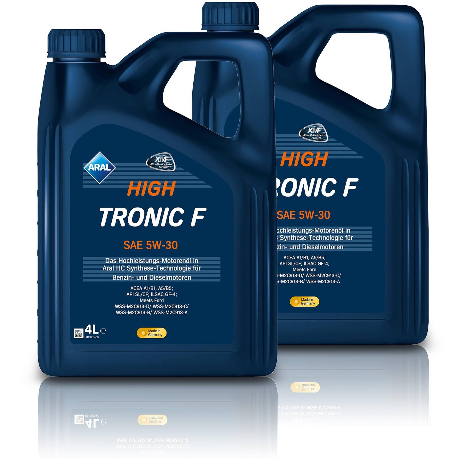 2x 4 L = 8 Liter ARAL HighTronic F 5W-30 Motoröl von ARAL