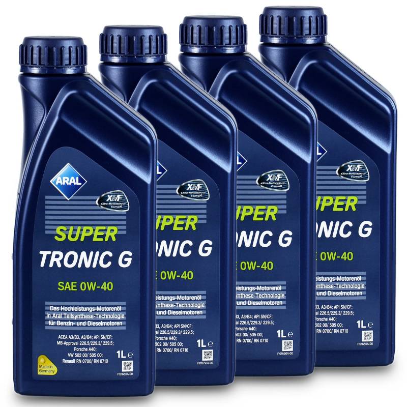 4x 1 L Liter Aral SuperTronic G 0W-40 Motor-Öl Motoren-Öl von ARAL
