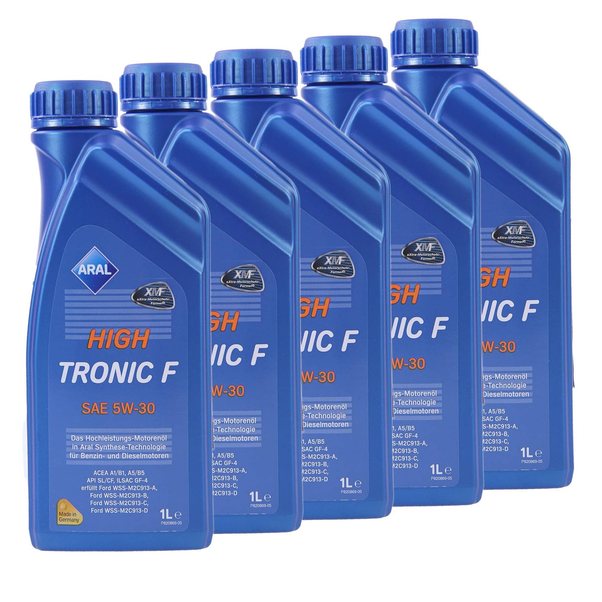 5x 1 L Liter ARAL HighTronic F 5W-30 Motoröl von ARAL