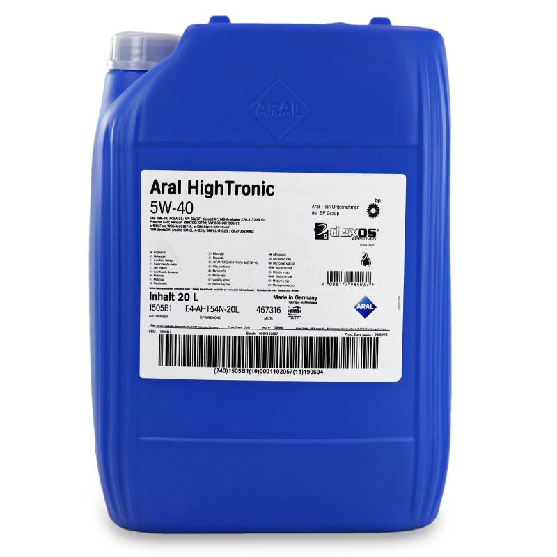 ARAL HighTronics 5W 40 Motorenöl , 20 Liter von ARAL