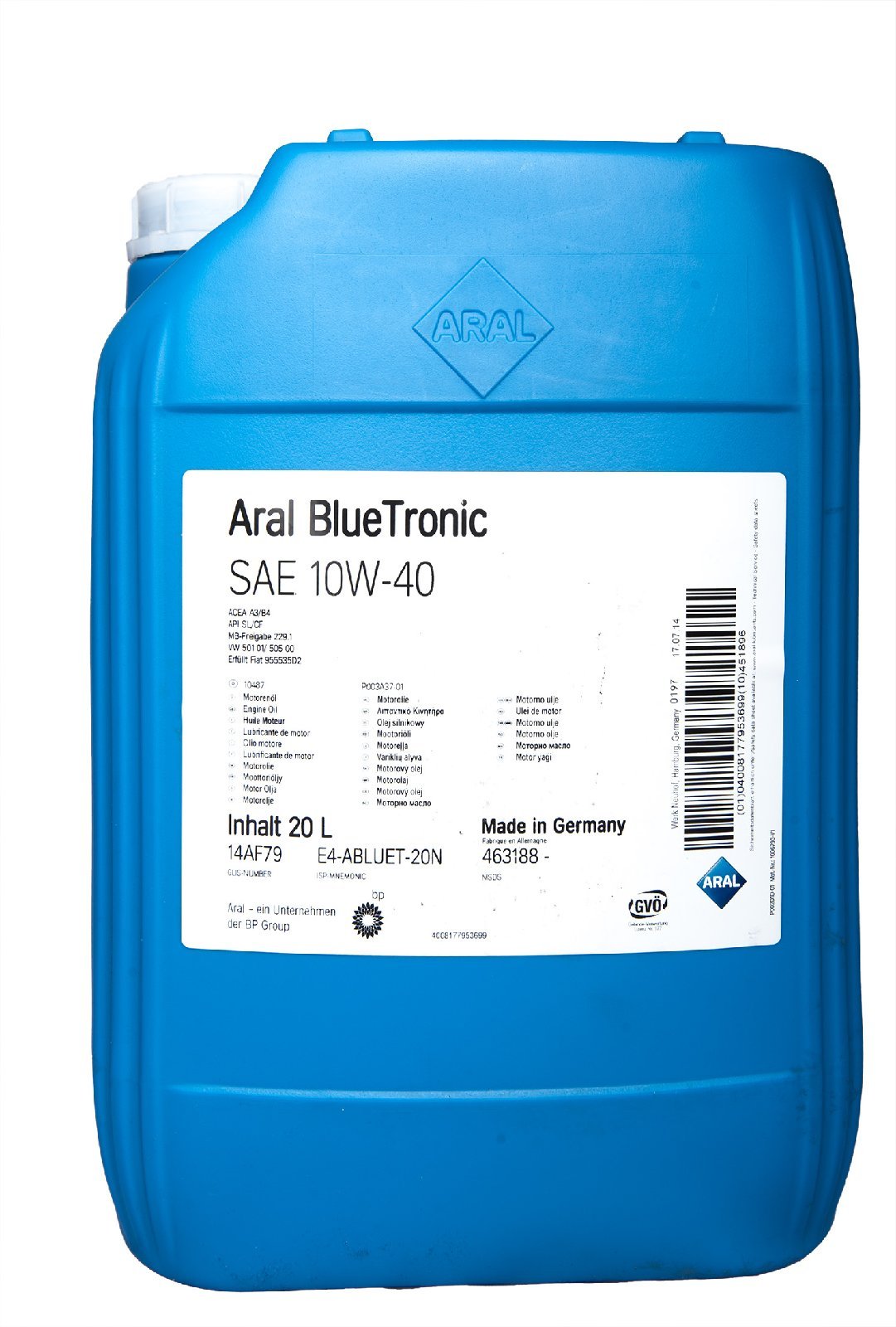 ARAL BlueTronics 10W-40 Motorenöl, 20 Liter von ARAL