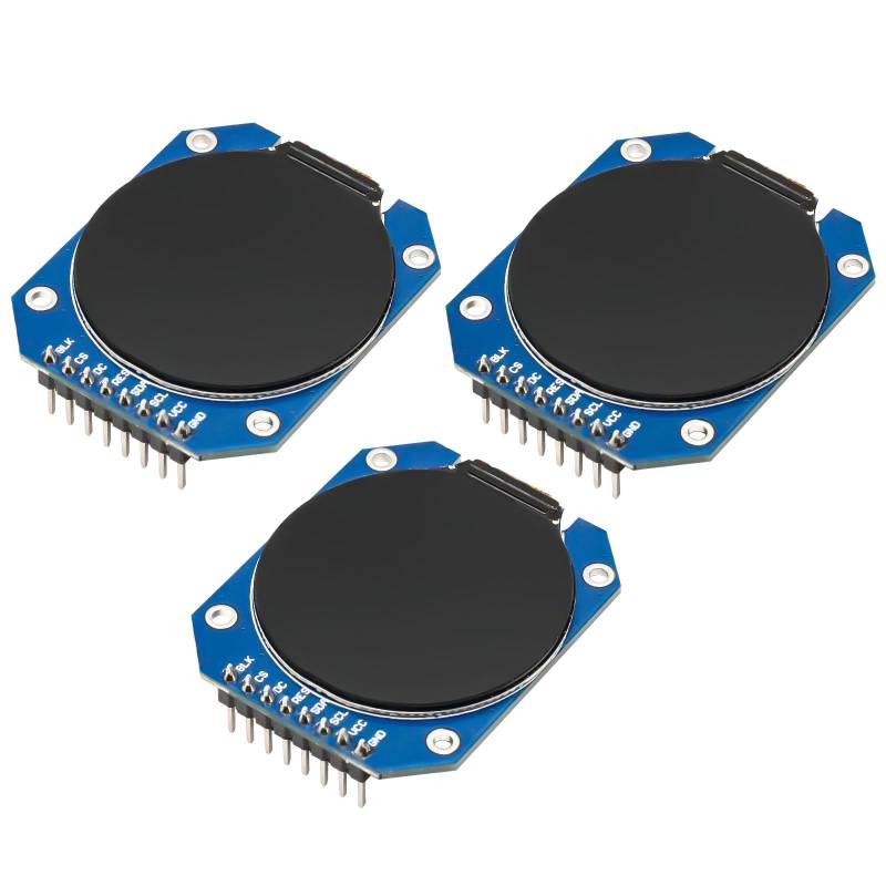ARCELI 3Pcs GC9A01 1.28-Zoll Rundes TFT Display mit 240 x 240 Auflösung und SPI-Schnittstelle für Arduino, DC 3,3 V LCD-Anzeigemodul für Anzeigegeräte, Instrumentenanzeige und Echtzeitüberwachung von ARCELI