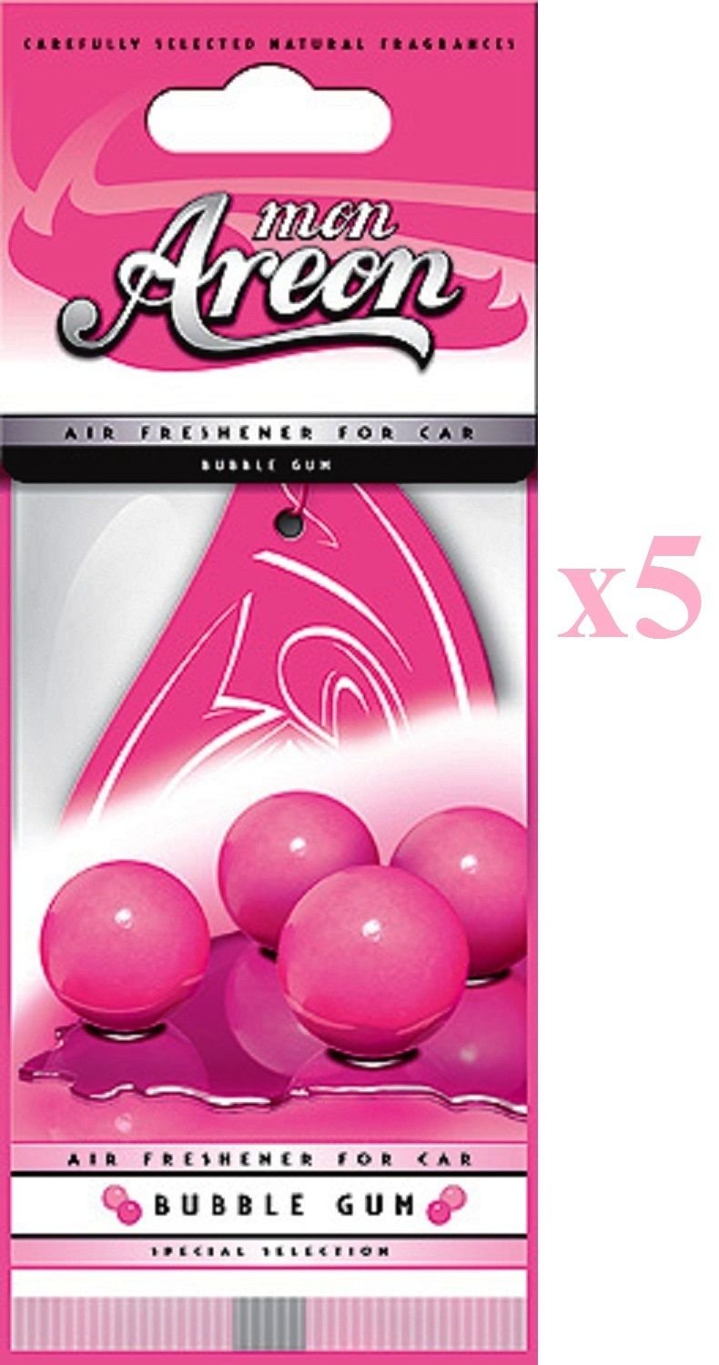 5 x Mon Areon Bubble Gum KFZ-Lufterfrischer Qualität Parfüm Büro Taxi Duft von AREON
