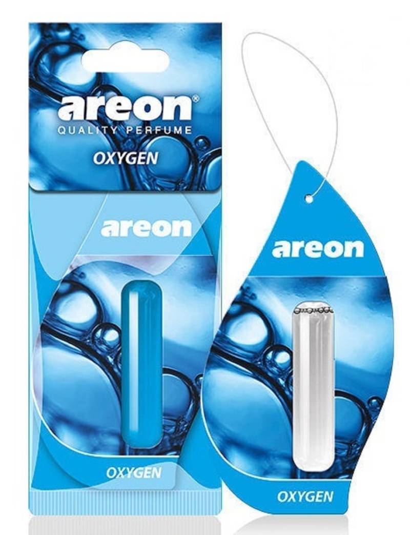 AREON Liquid Auto Parfüm Sauerstoff Autoduft Hängend Duftflakon Flakon Blau Lufterfrischer Aufhängen Anhänger Spiegel 5ml 3D (Oxygen Pack x 1) von AREON