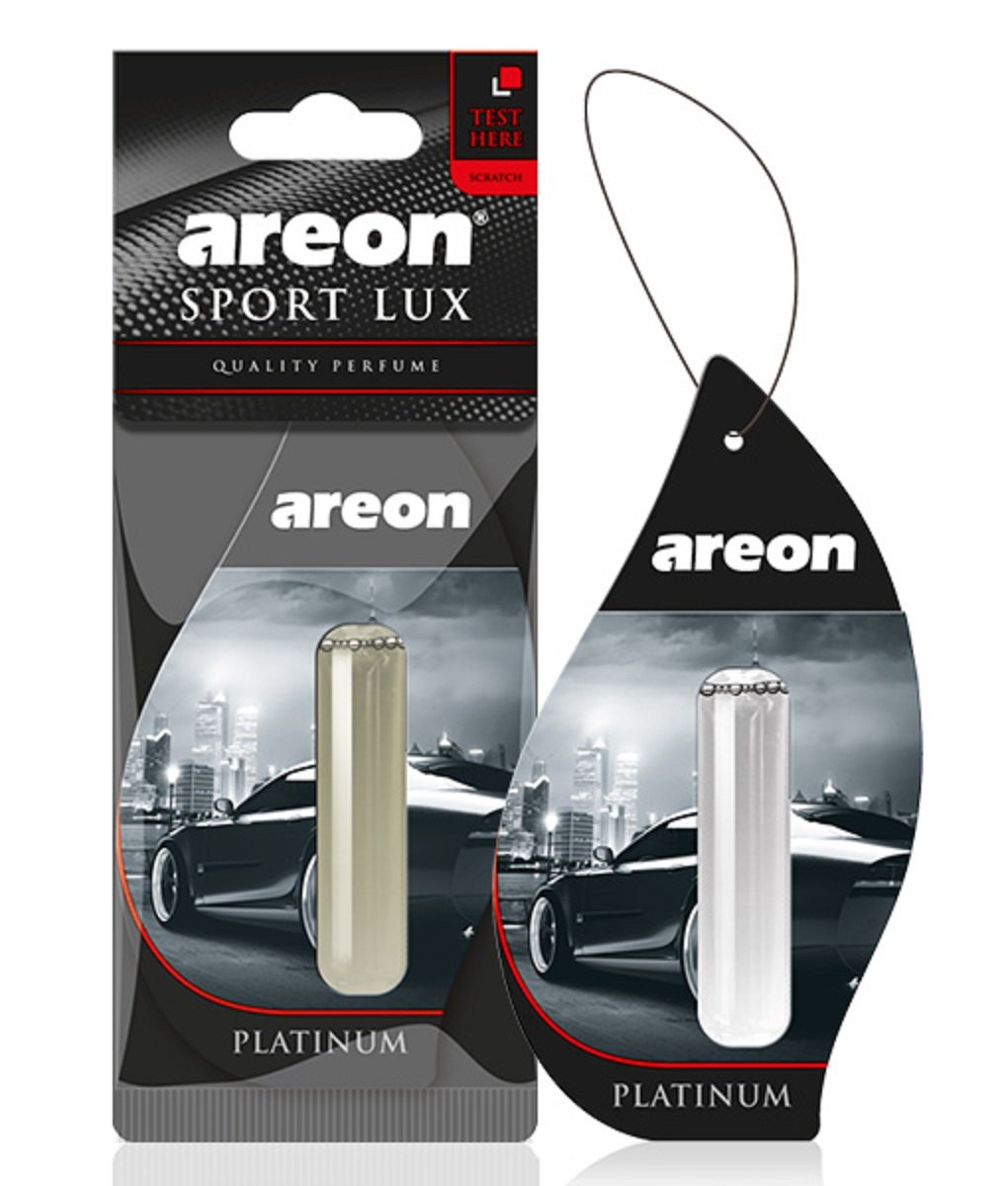 AREON Liquid Auto Parfüm Sport Lux Platin Autoduft Hängend Duftflakon Parfüm Flakon Lufterfrischer Aufhängen Anhänger Spiegel 5ml Schwarz 3D (Platinum Pack x 1) von AREON