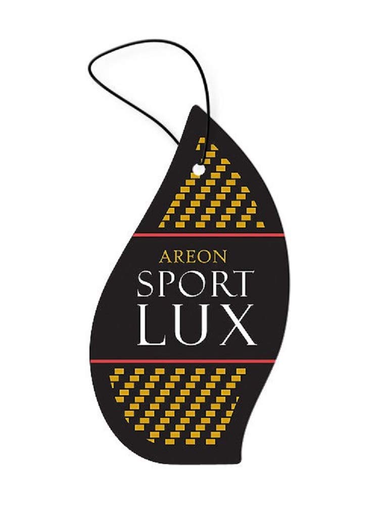 AREON Lufterfrischer Auto Sport Lux Gold Duft Anhänger Hängend Aufhängen Spiegel Schwarz Pappe 2D (Pack x 1) von AREON