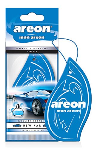 AREON Mon Auto Duft New Car Neues Auto Neuwagen Lufterfrischer Autoduft Blau Hängend Aufhängen Anhänger Spiegel Pappe 2D Wohnung (Pack x 1) von AREON