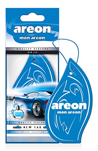 AREON Mon Auto Duft New Car Neues Neuwagen Lufterfrischer Autoduft Blau Hängend Aufhängen Anhänger Spiegel Pappe 2D Wohnung (Set Pack x 6) von AREON