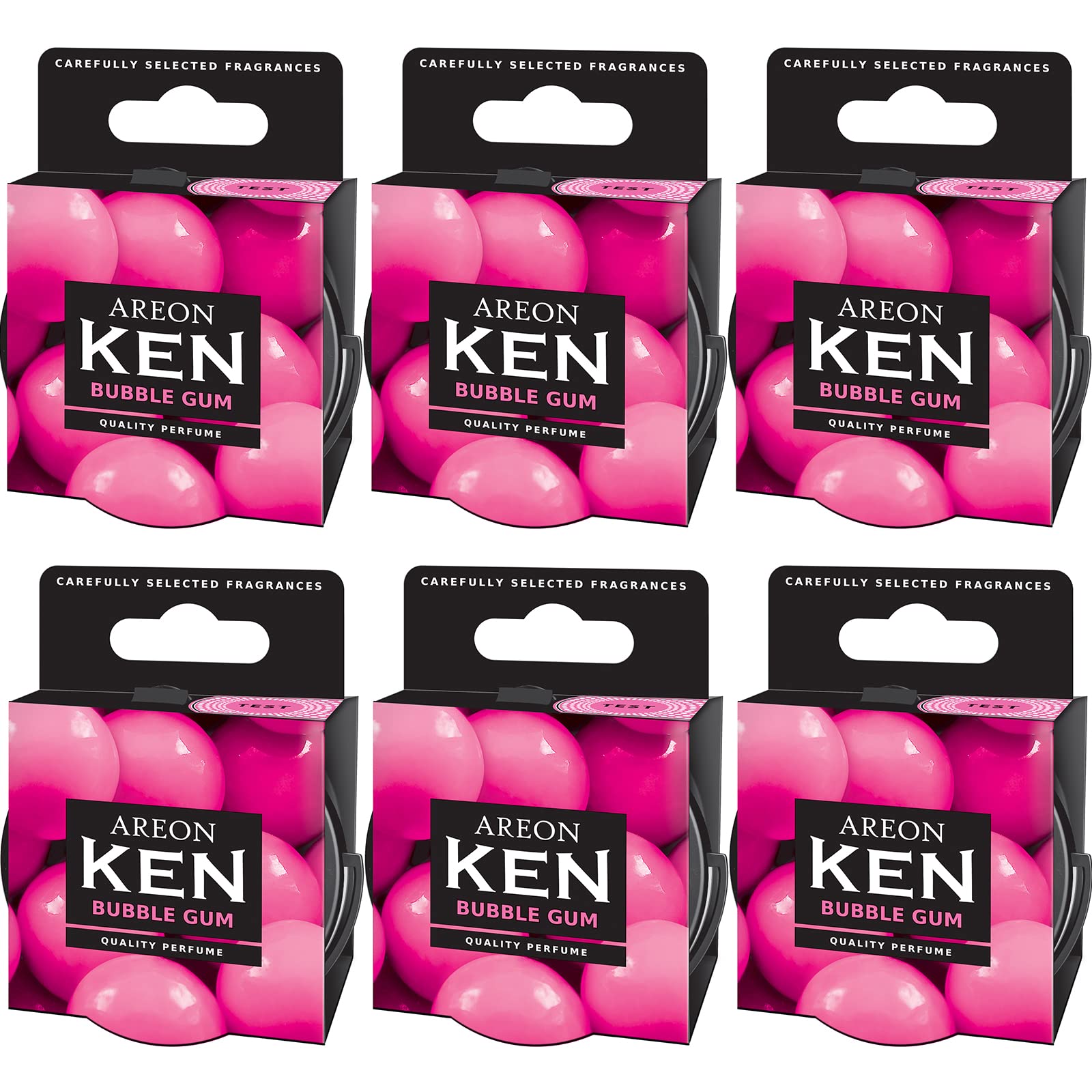 Areon Ken Auto Duft Bubble Gum Autoduft Dose Lufterfrischer Kaugummi Duftdose Wohnung Erfrischer 3D Set ( Bubblegum Pack x 6 ) von AREON