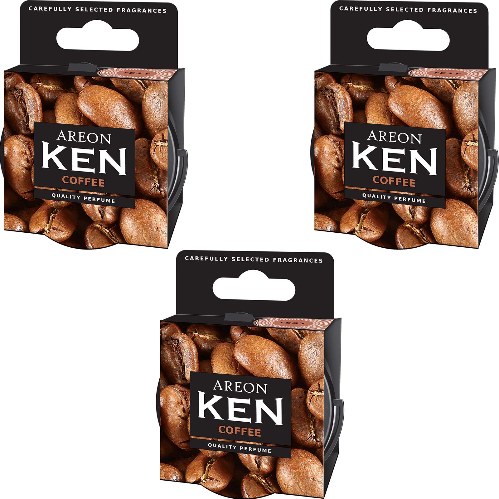 Areon Ken Lufterfrischer Dose Auto Kaffee Autoduft Duft Duftdose Wohnung Erfrischer 3D Set ( Coffee Pack x 3 ) von AREON