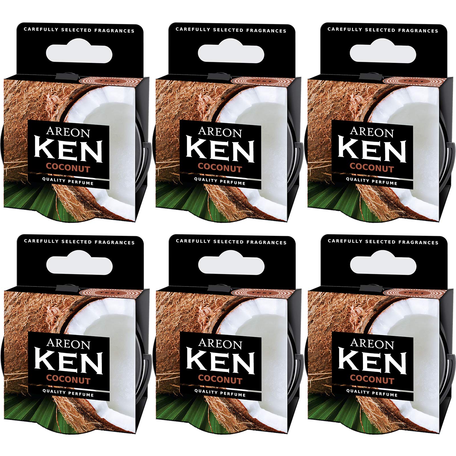 Areon Ken Lufterfrischer Dose Kokosnuss Auto Duft Autoduft Duftdose Wohnung Erfrischer 3D Set ( Coconut Pack x 6 ) von AREON