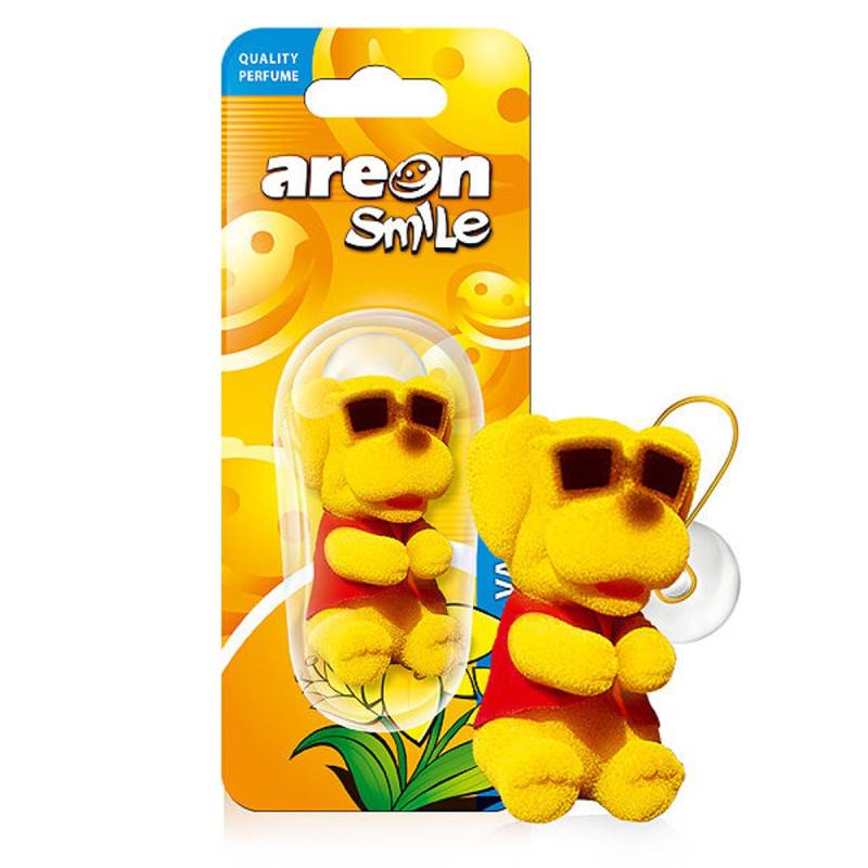 Lufterfrischer Auto Duft Vanille Lustig Hund Autoduft Tier Anhänger zum Aufhängen Hängend Spiegel Figur Wohnung Erfrischer Süß 3D ( Vanilla Pack x 1 ) von AREON