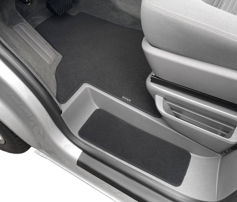 ARIBA Fußmatte passend für VW T6.1 2-Sitz Fahrerhaus ab 2019 Velours Anthrazit Nubuk Anthrazit Umrandung inkl. Stufenmatten von ARIBA