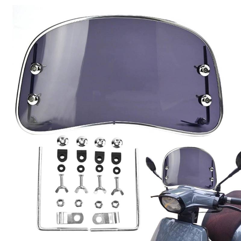 Motorrad-Windabweiser – 39,5 x 21,6 cm transparente Scooter-Windschutzscheibe | verdickte, verstellbare Motorrad-Frontverkleidung Windschutz für den Winter | Motorrad-Luftabweiser Winterschutz von ARIOU