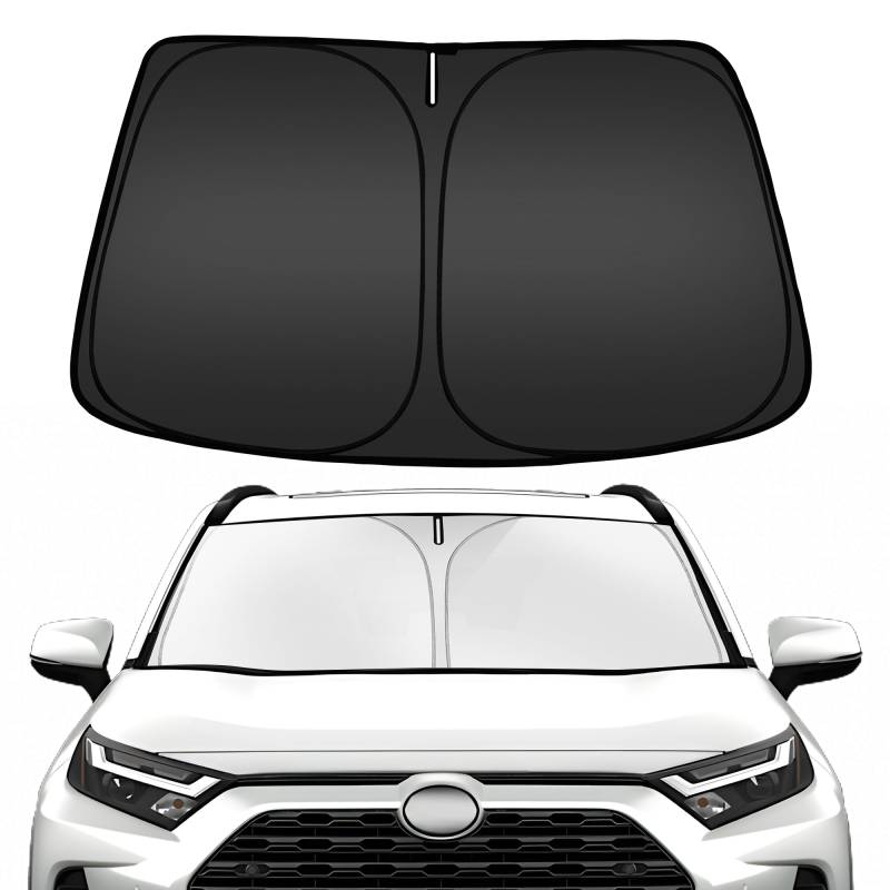 ARISMOTOR Windschutzscheiben-Sonnenschutz für Toyota RAV4 2019–2024, passgenau, faltbar, Frontscheibe, Sonnenblende, blockiert UV-Strahlen, hält Ihr Auto kühler von ARISMOTOR