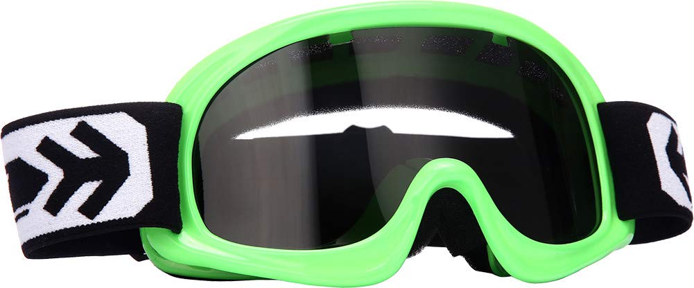 ARMOR HELMETS® AG-49 „Neon Green“ · Kids Cross-Brille · Kinder Schutz-Brille MX Enduro Moto Sport Pocket-Bike Junior Goggles verspiegelt Kinder-Helm Cross-Helm MTB BMX · BLACK SILVER CLEAR von ARMOR HELMETS