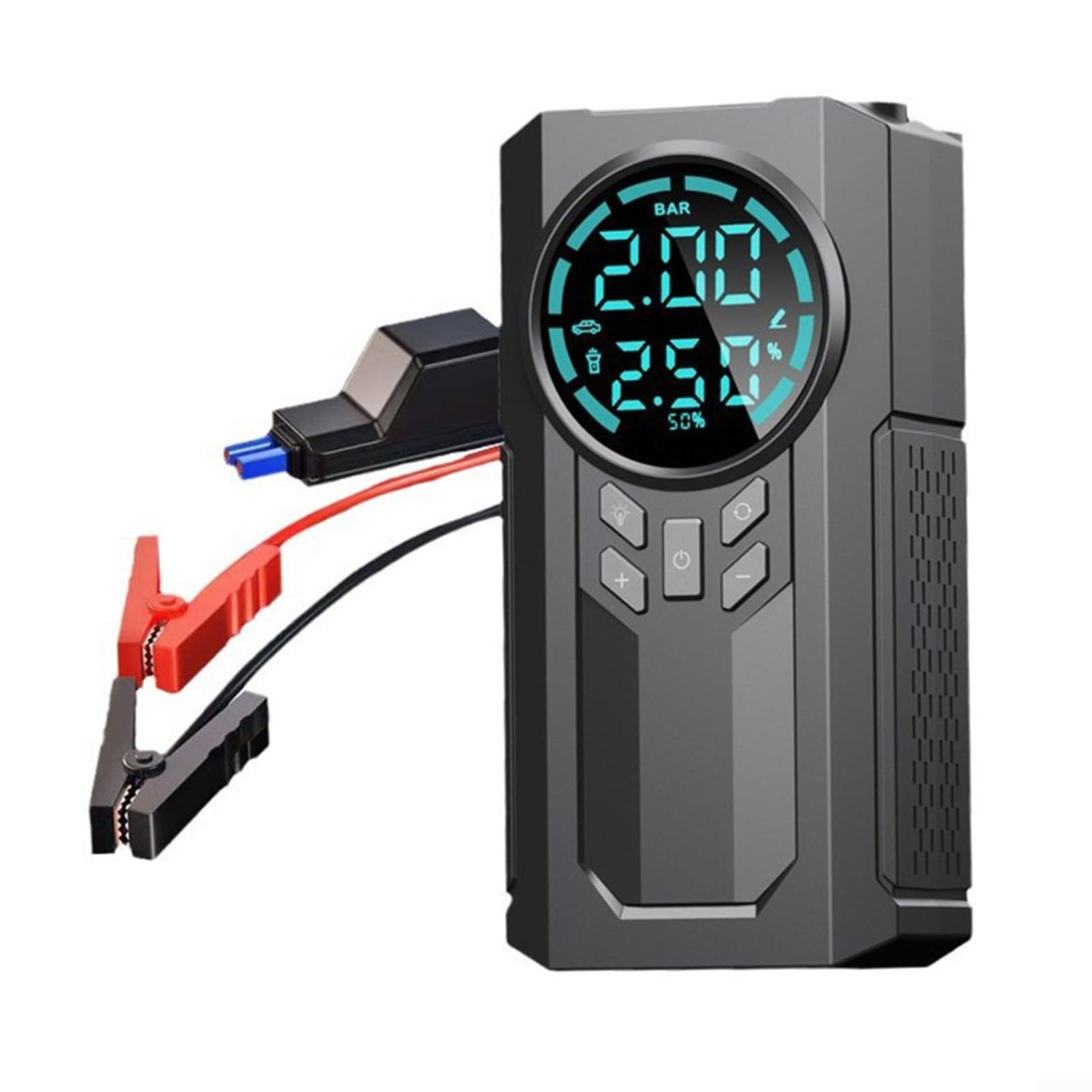 2-in-1 Auto Starthilfe, Auto Luftpumpe mit Luftkompressor LED-Licht Powerbank 600A Spitzenstrom Digitalanzeige für Autos Motorräder SUV(6000 Normal) von ARMYJY