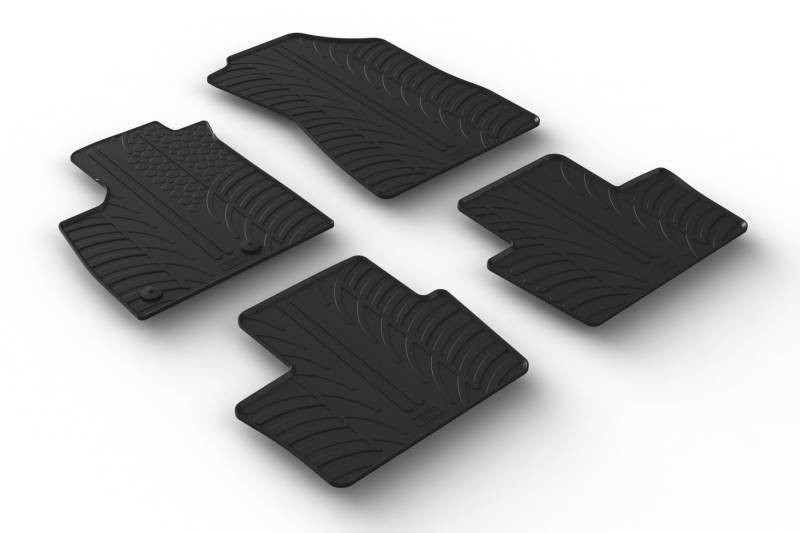 AROBA GL0019 Design Gummi Fußmatten kompatibel mit Renault Austral Mild Hybrid ab BJ. 07.2022> erhöhter Rand 4 TLG Farbe Schwarz Gummimatten Automatten passgenau von AROBA