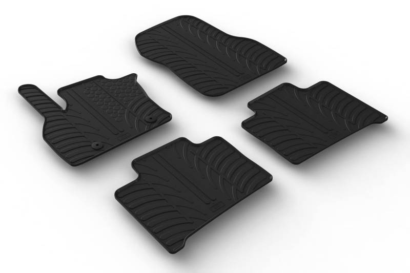 AROBA GL0027 Design Gummi Fußmatten kompatibel mit Renault Zoe ab BJ. 06.2013> erhöhter Rand 4 TLG Farbe Schwarz Gummimatten Automatten passgenau von AROBA