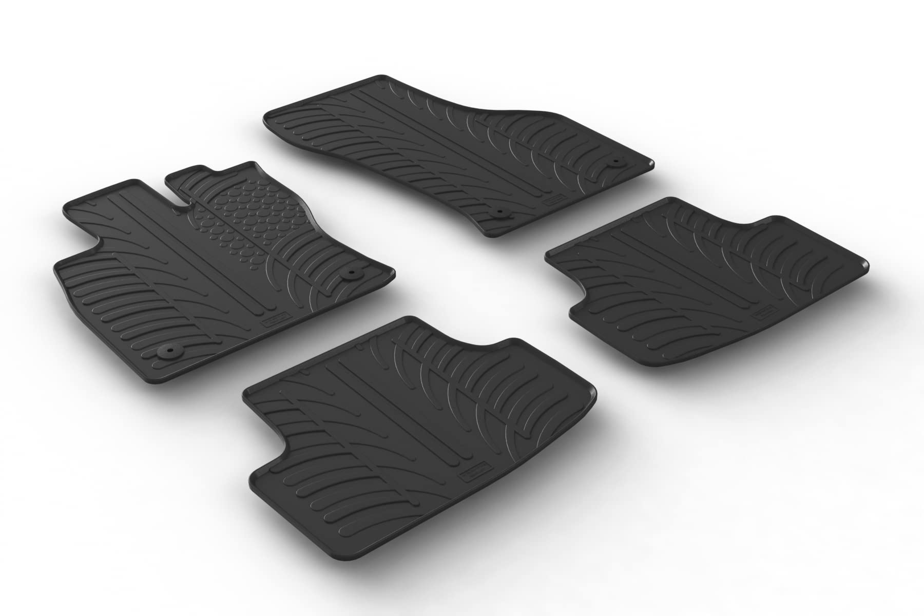 AROBA GL0071ST Design Gummi Fußmatten kompatibel mit Seat Leon ST (Kombi) und Cupra ST BJ. 10.2013-03.2020 erhöhter Rand 4 TLG Farbe Schwarz Gummimatten Automatten passgenau von AROBA