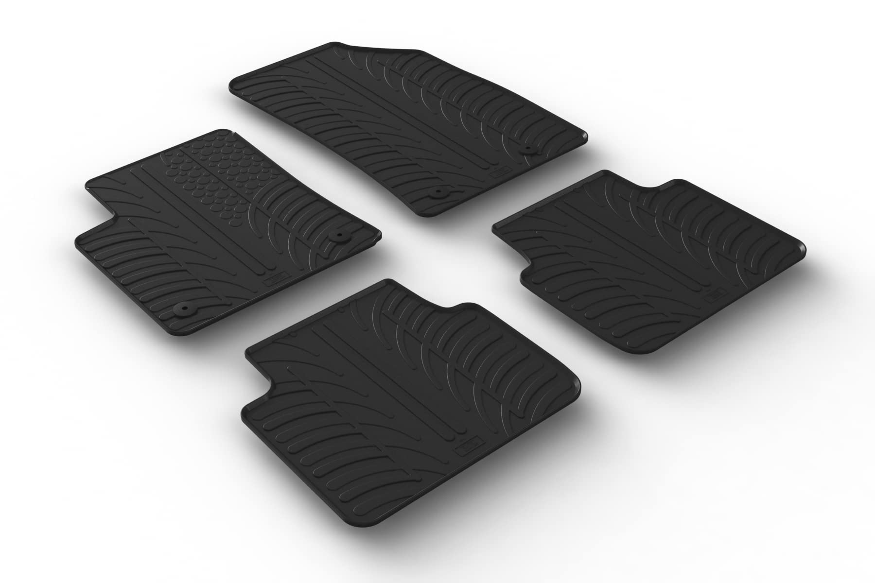 AROBA GL0101 Design Gummi Fußmatten kompatibel mit Opel Crossland ab BJ. 02.2021> erhöhter Rand 4 TLG Farbe Schwarz Gummimatten Automatten passgenau von AROBA