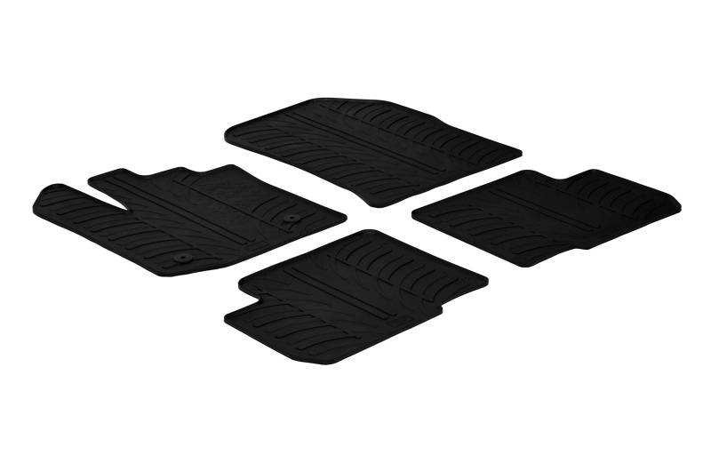 AROBA GL0174 Design Gummi Fußmatten kompatibel mit Dacia Lodgy und Lodgy Stepway ab BJ. 05.2012> erhöhter Rand 4 TLG Farbe Schwarz Gummimatten Automatten passgenau von AROBA