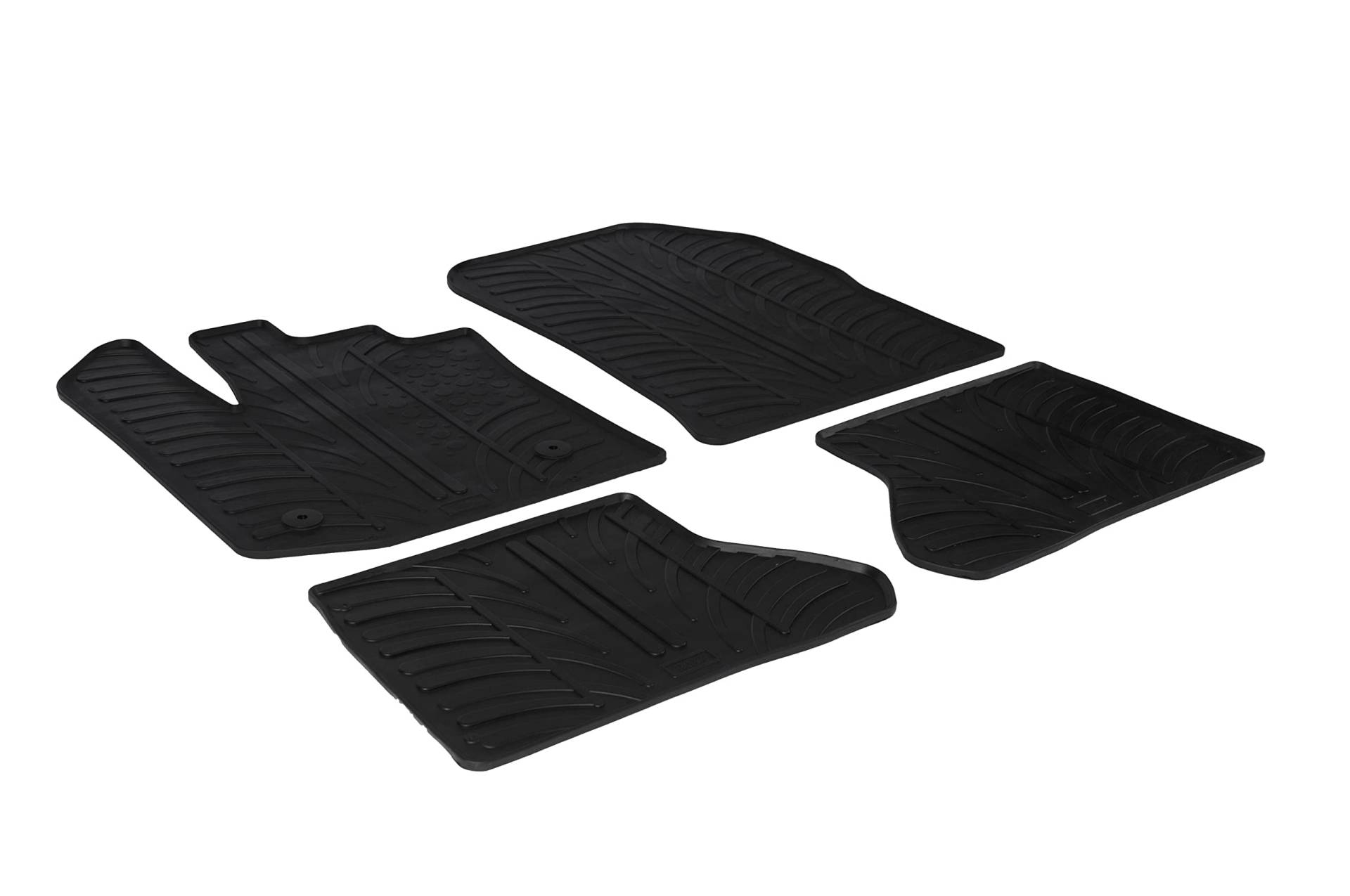 AROBA GL0176 Design Gummi Fußmatten kompatibel mit Dacia Dokker, Dokker Stepway und Dokker Express ab BJ. 12.2012> erhöhter Rand 4 TLG Farbe Schwarz Gummimatten Automatten passgenau von AROBA