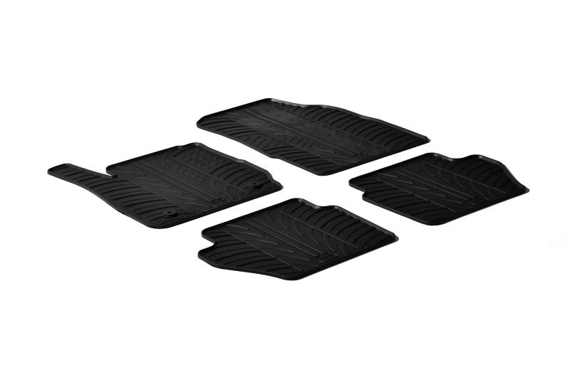 AROBA GL0282 Design Gummi Fußmatten kompatibel mit Ford Fiesta und Fiesta ST BJ. 10.2008-06.2017 erhöhter Rand 4 TLG Farbe Schwarz Gummimatten Automatten passgenau von AROBA