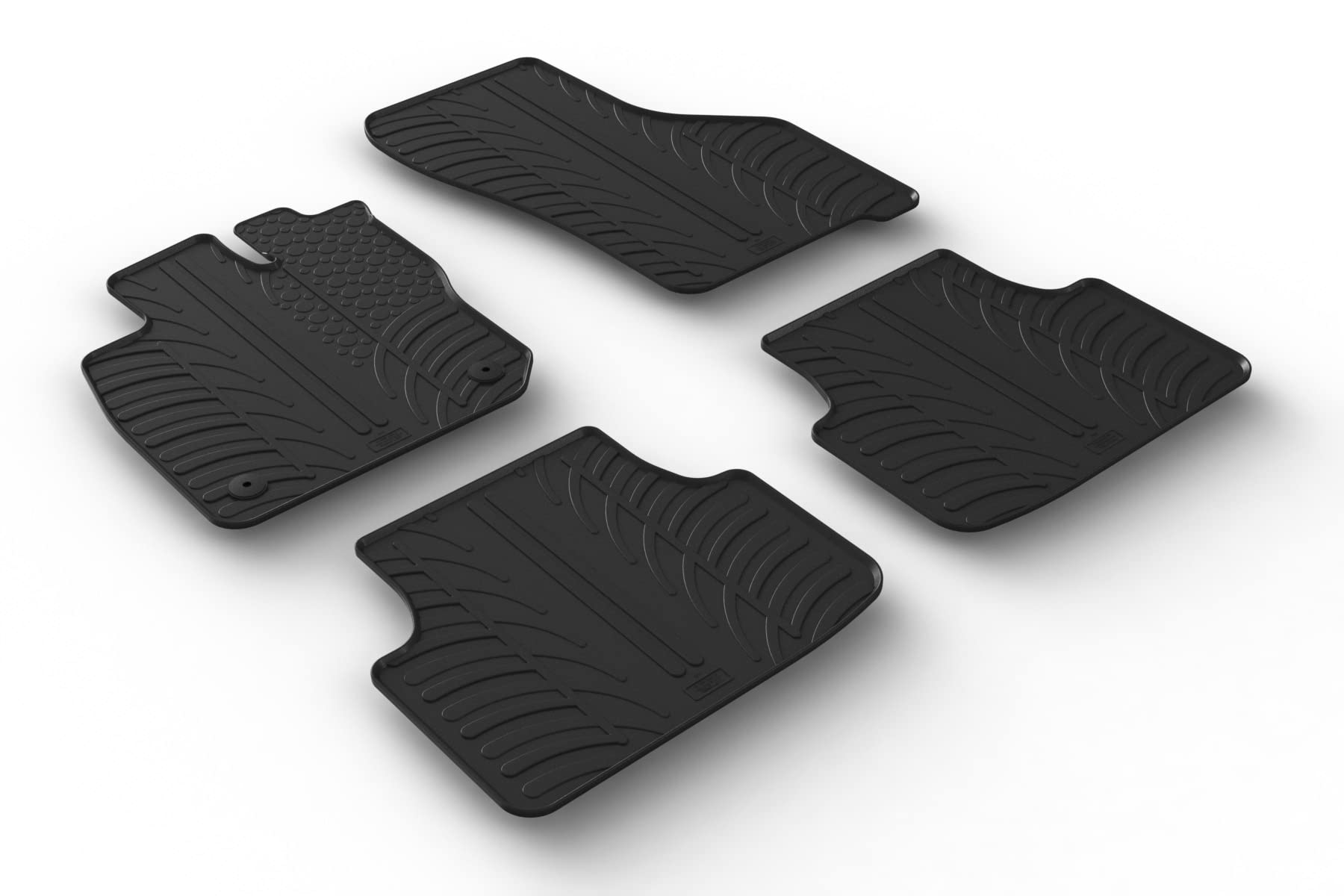 AROBA GL0316 Design Gummi Fußmatten kompatibel mit Seat Leon Schrägheck & Sportstourer ST Kombi ab BJ. 04.2020> erhöhter Rand 4 TLG Farbe Schwarz Gummimatten Automatten passgenau von AROBA