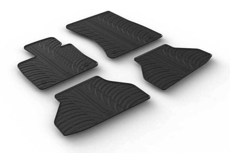 AROBA GL0355 Design Gummi Fußmatten kompatibel mit BMW X6 E71, X6M, M50d BJ. 05.2008-06.2014 erhöhter Rand 4 tlg Farbe Schwarz Gummimatten Automatten passgenau von AROBA